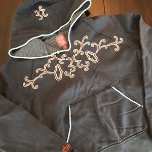 Lucky Brand Navy Blue Embroider Hoodie